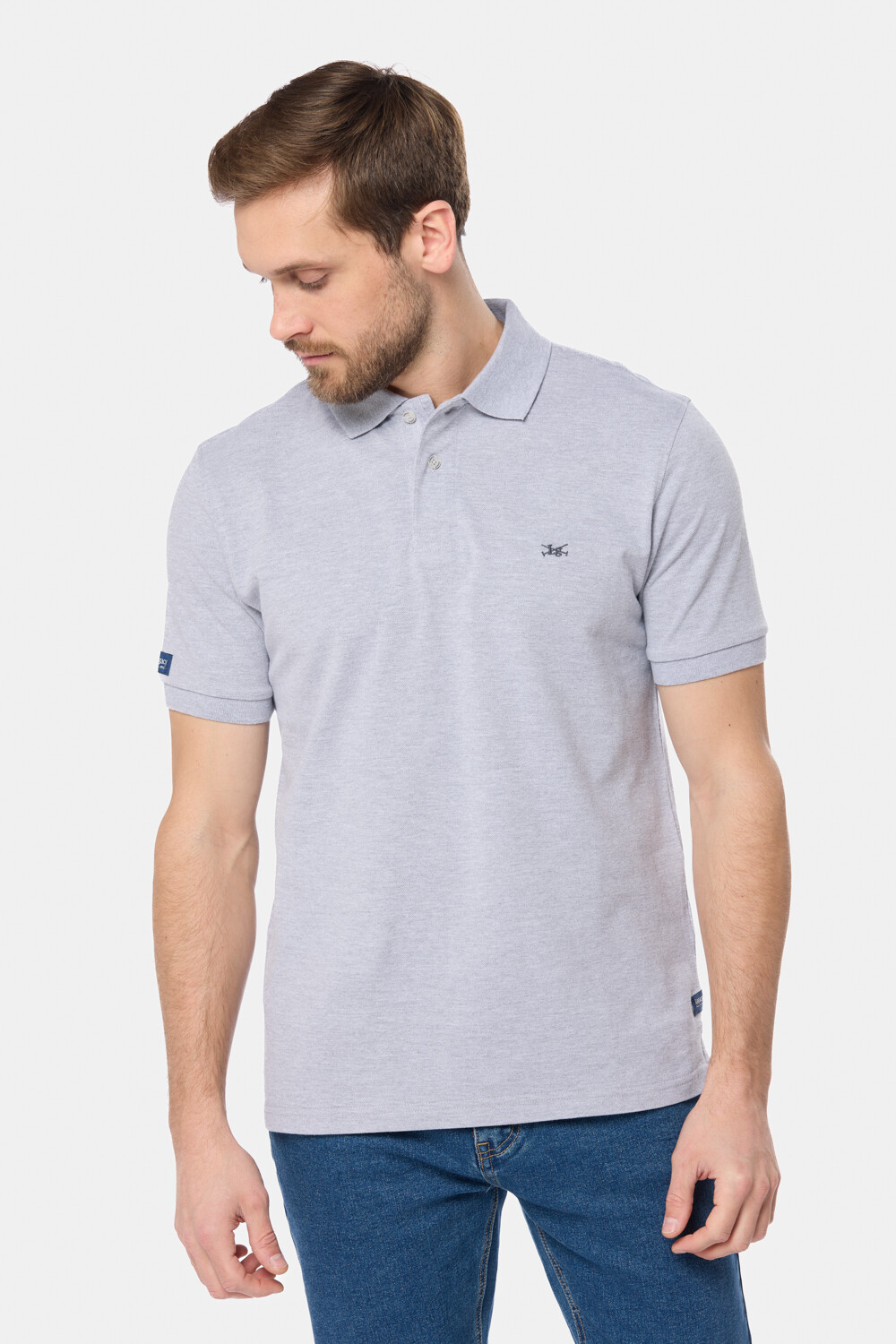 REMERA POLO LISA PIQUÉ Gris