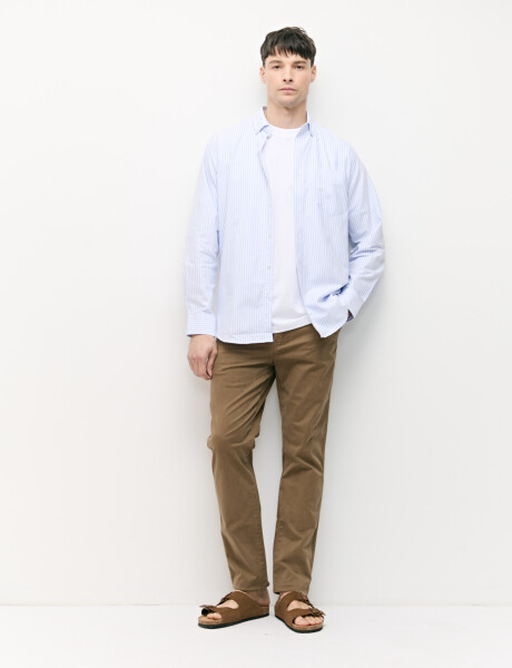 012726 CAMISA STRIPES WILL Blanco/celeste