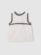Camiseta Con Detalle De Ondas A Contraste Blanco