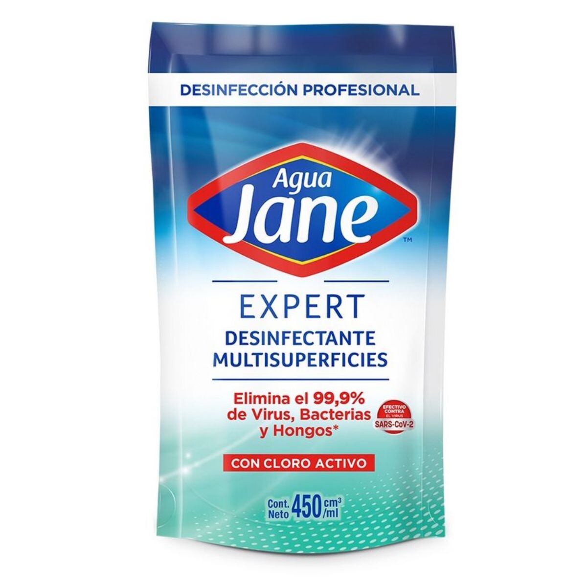 Limpiador Desinfectante Agua Jane Expert Multisuperficies Repuesto 450 ML 