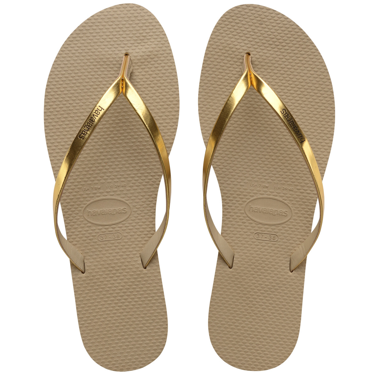 Sandalias de Mujer Havaianas You Metalic - Beige Arena - Dorado Metalizado 