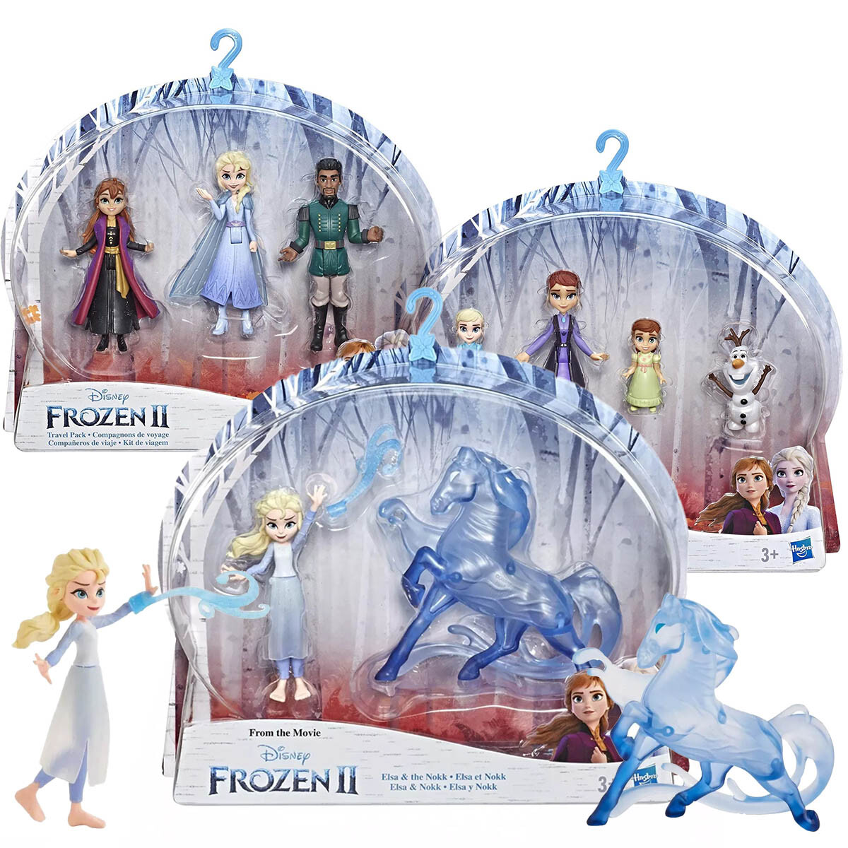 Pack X9 Mini Figuras Personajes Frozen 10cm Hasbro 