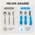 Set X3 Cubiertos Infantiles Marcus & Marcus Agarre Fácil Azul