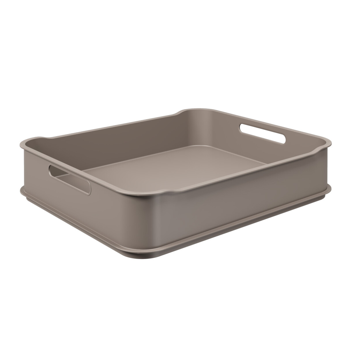 CANASTO PLASTICO RECTANGULAR WARM GRAY COZA. 38x32x8CM 