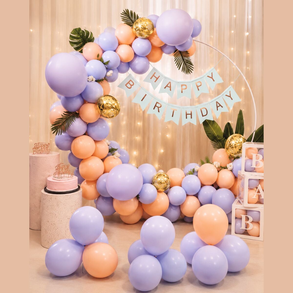 Set de Globos Lila/Coral 