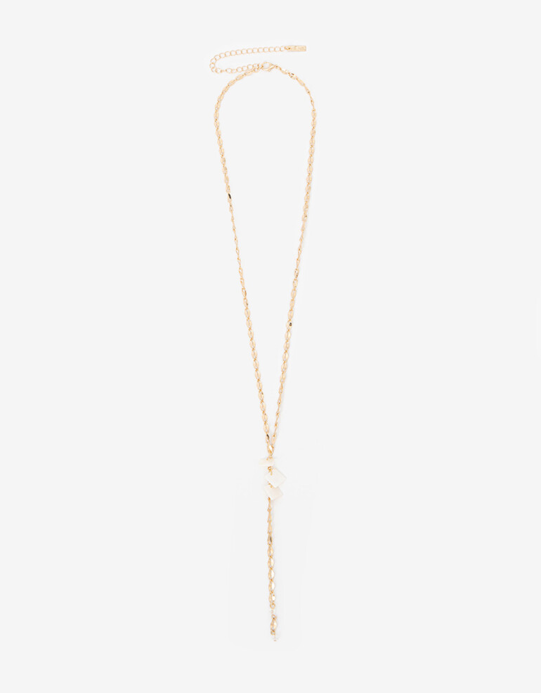 Collares Largos Perla Collar Largo Con Beads Nacarados. - Dorado