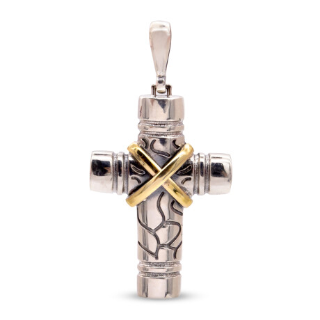 Cruz de plata 925 y double en oro 18 ktes. Cruz de plata 925 y double en oro 18 ktes.