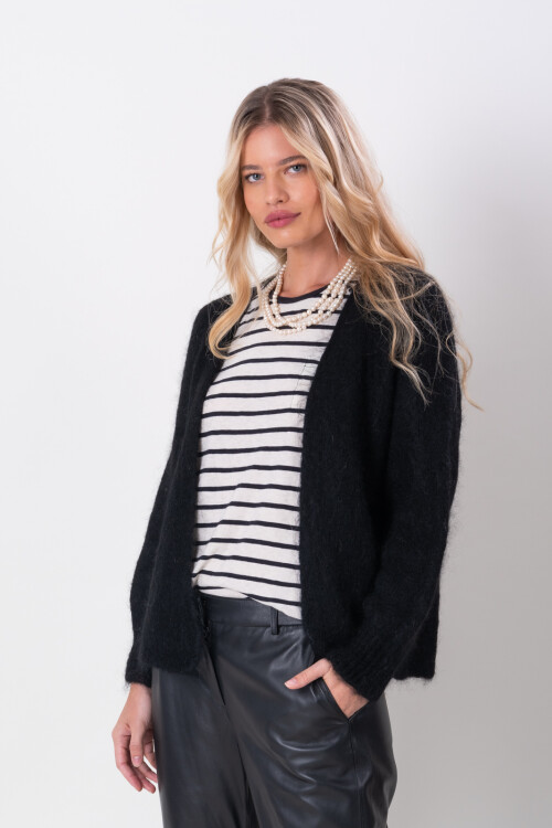 Cardigan en Mohair Negro