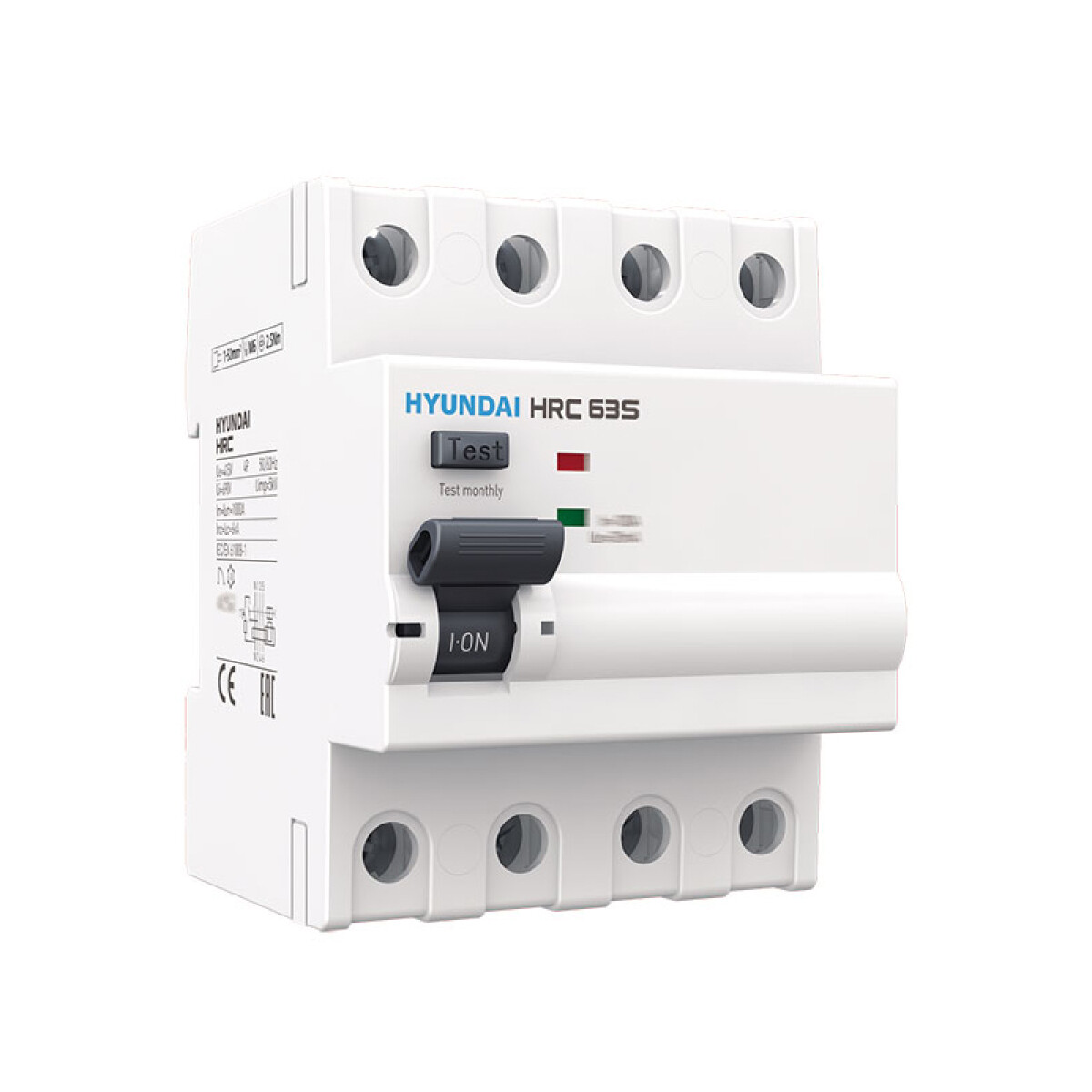 Llave diferencial din 4P 100A 30mA Clase AC STD - HY2067X 