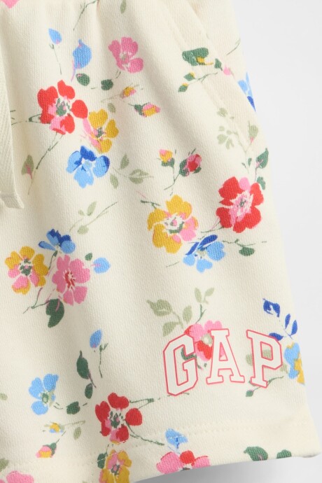 Short Sin Felpa Logo Gap Toddler Niña New Off White