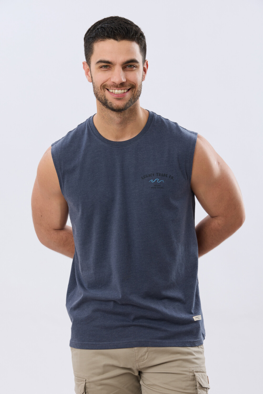 MUSCULOSA ESTAMPADA DE ALGODÓN Denim