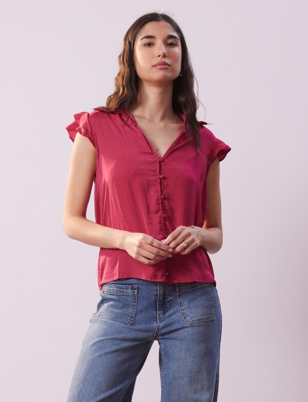 Camisa Saten FUCSIA