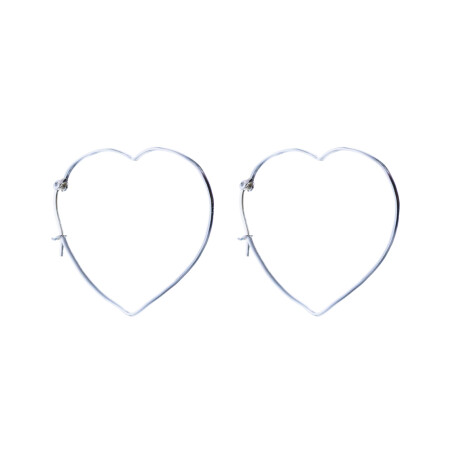 Par de aros de plata 925, CORAZON. Par de aros de plata 925, CORAZON.