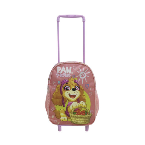 Mochila Infantil Paw Patrol con Carro Tafeta Chica 30 x 23 cm CORAL