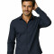 Camisa Ruedo Azul Grisaceo