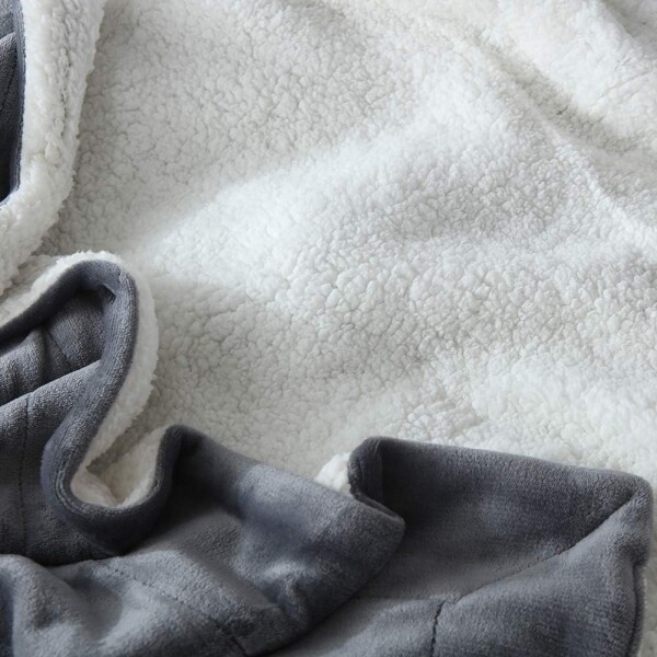 Frazada Manta Polar Con Corderito Acolchado 1 Plazas 200x150 Variante Color Gris