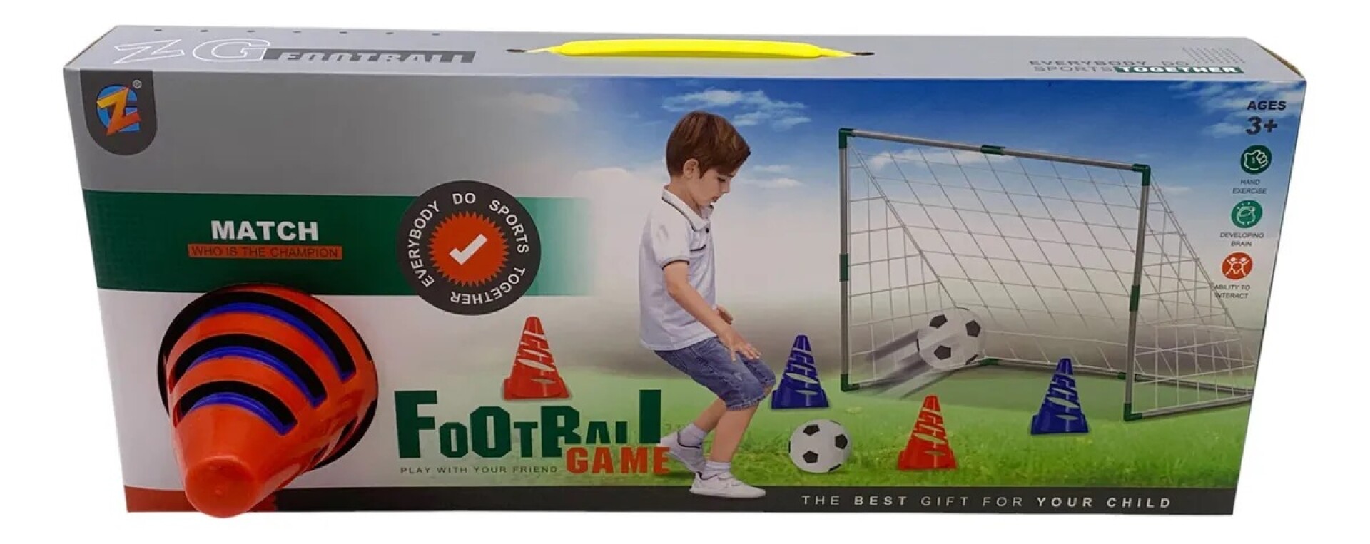 Arco De Fútbol Infantil Con Conos De Entrenamiento Y Pelota 
