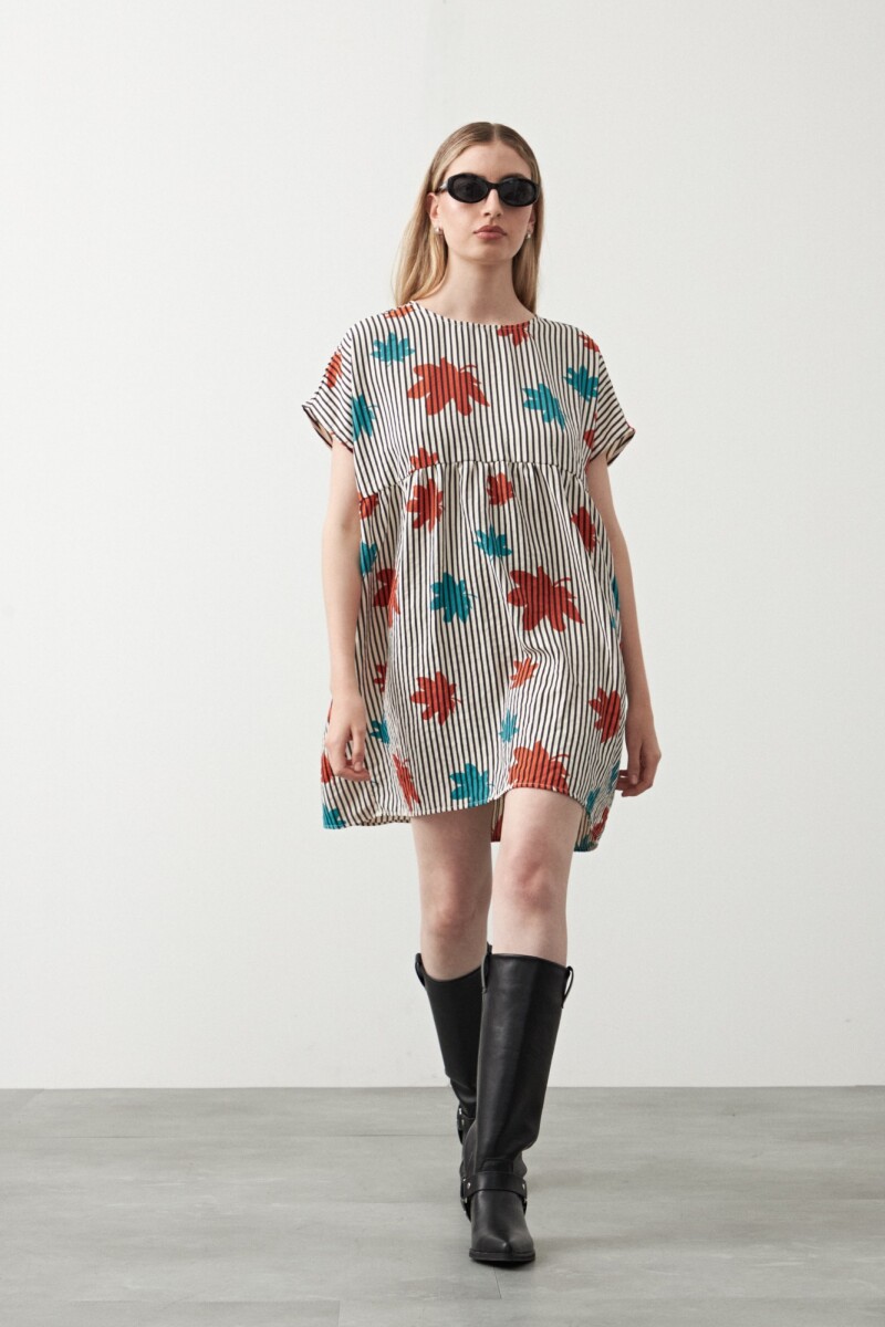 VESTIDO CASTAÑA Rayas