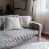 Manta para sillon y cama algodón Rayas Taupe 180 x 230 cm