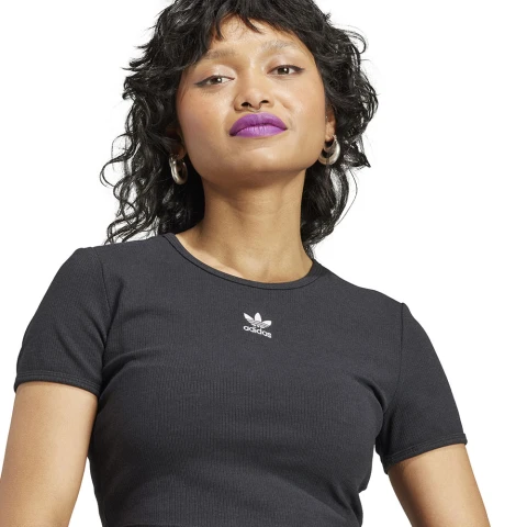 Rib Tee - Mujer Black
