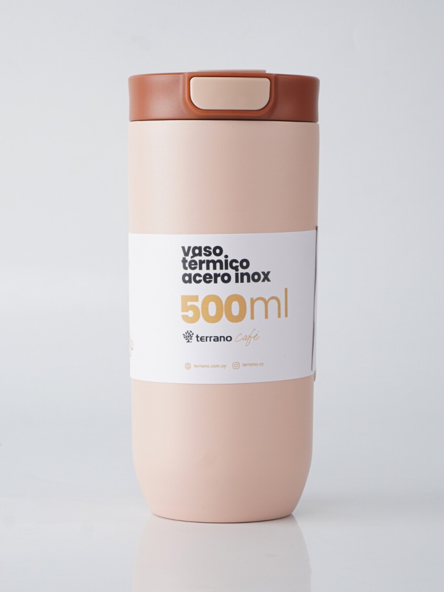 Vaso Térmico Push&Drink 500mL. - Rosado 