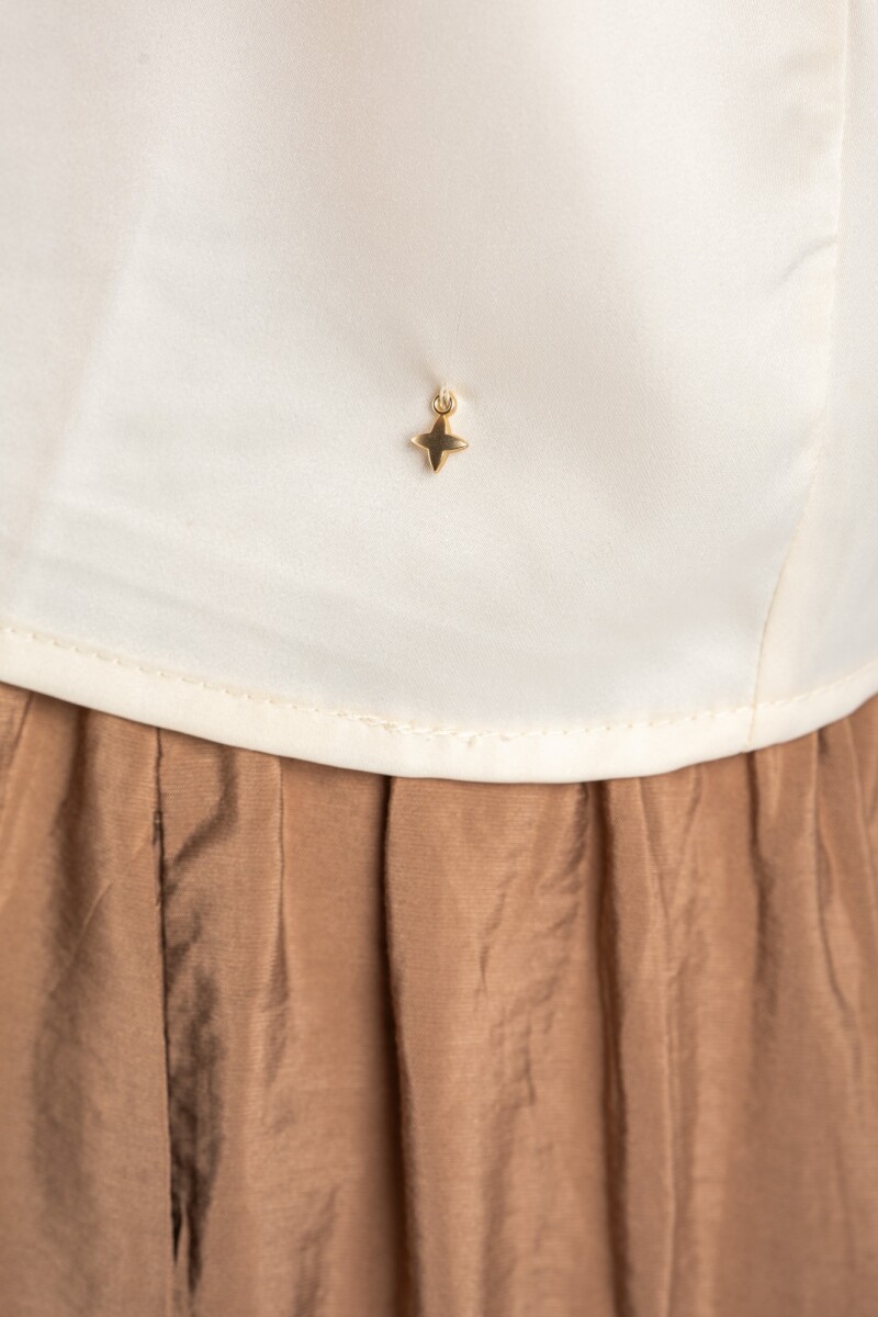 Musculosa Volado Saten Beige