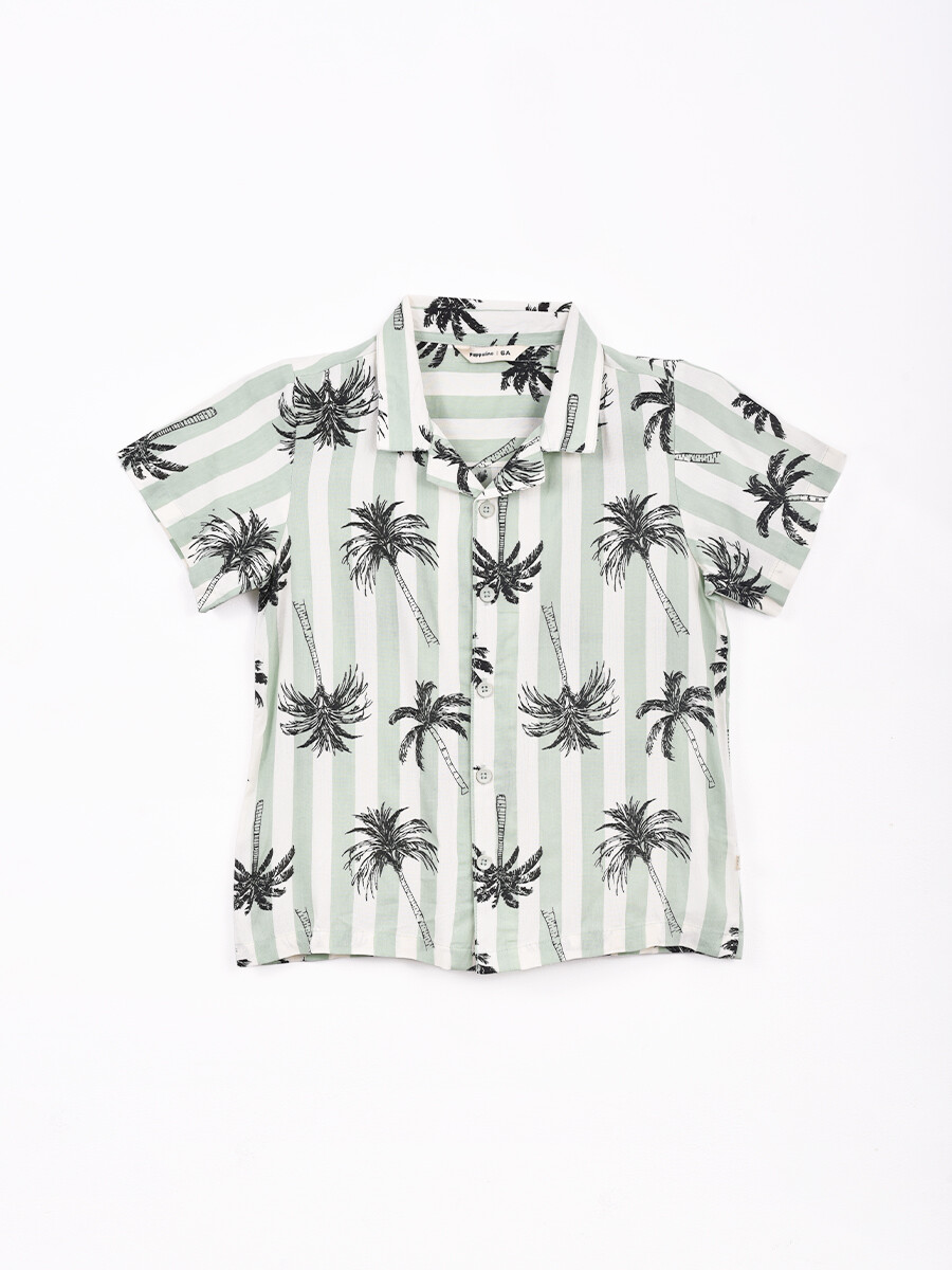 CAMISA M/C ESTAMPADA - VERDE (V) 