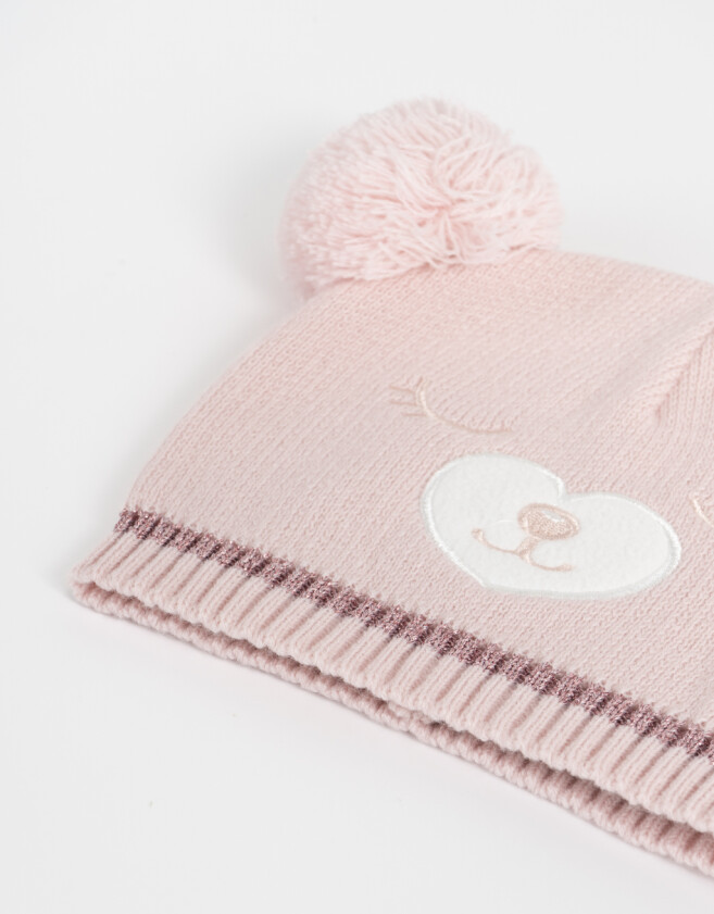 Gorros Infantiles Gorro Infantil De Osito Rosa - Rosa Claro