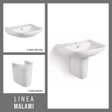 JUEGO DE LAVATORIO Y PEDESTAL DE COLGAR LINEA MALAWI AQUALIA 000
