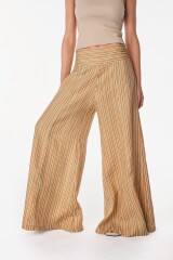 Pantalon Lino Deep Rayas Verde