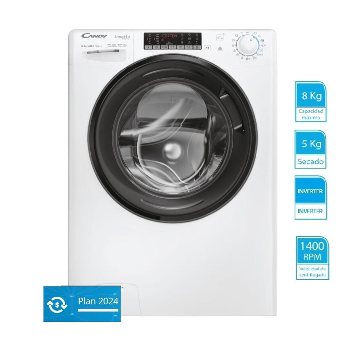 Lavasecarropas Inverter Candy Smart Pro CSOW 4856TWMB6-S 8Kg/5kg - Blanco 