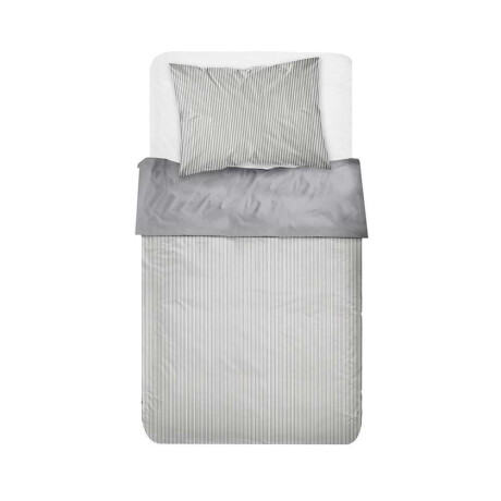Juego De Sabanas Algodon 180H Twin 90X190+30Cm Rayas Cannon Gris