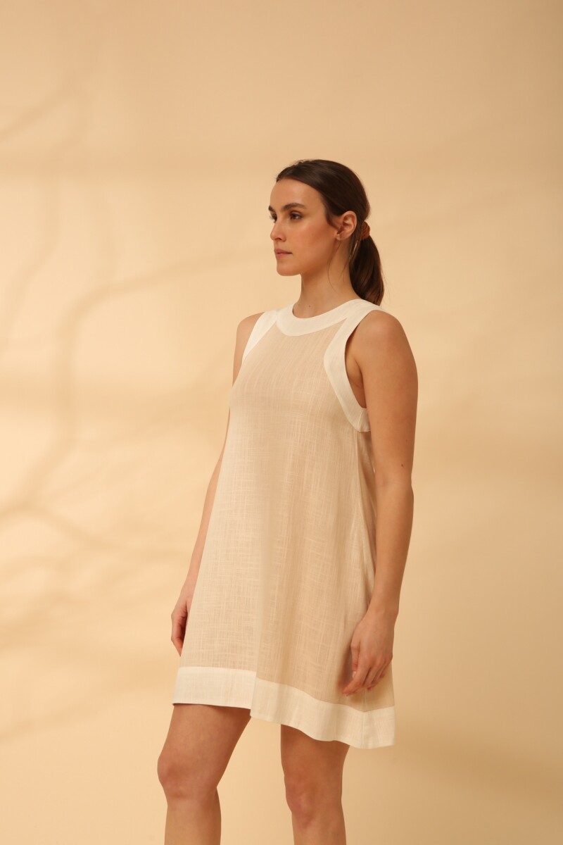 VESTIDO ACAI SHORT SS24 Beige Y Mant