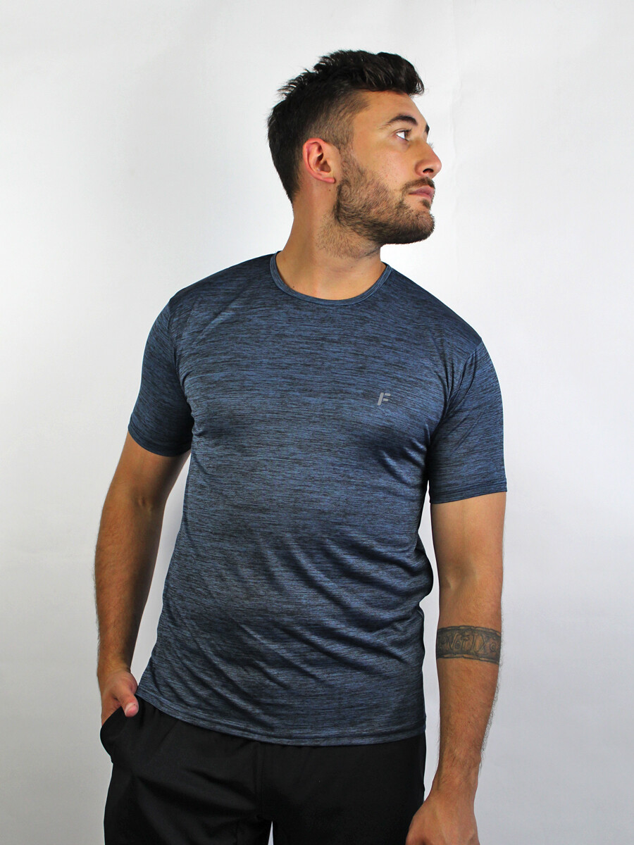Remera Deportiva Dry Fit - MARINO OSC MELANGE/SIN COLOR 