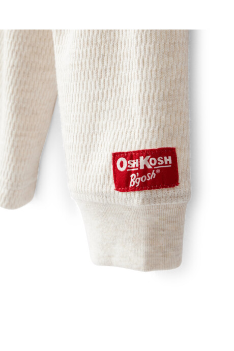 Remera de algodón, cuello redondo, crema Sin color