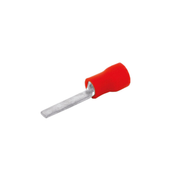 Terminal pino chato 9mm 0,25-1,60mm² rojo 100uds. HR2220