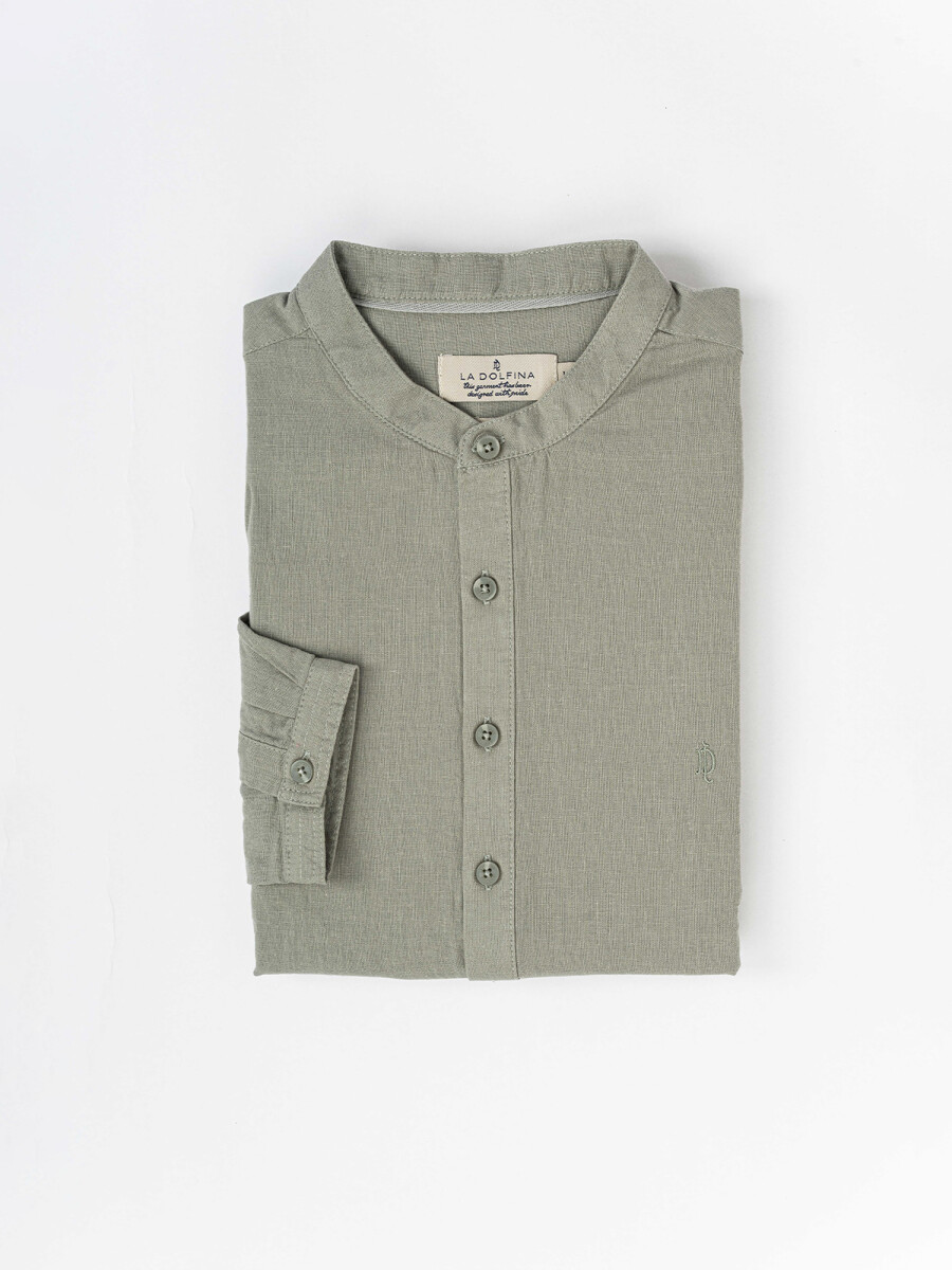 Camisola m/l lino - verde claro 