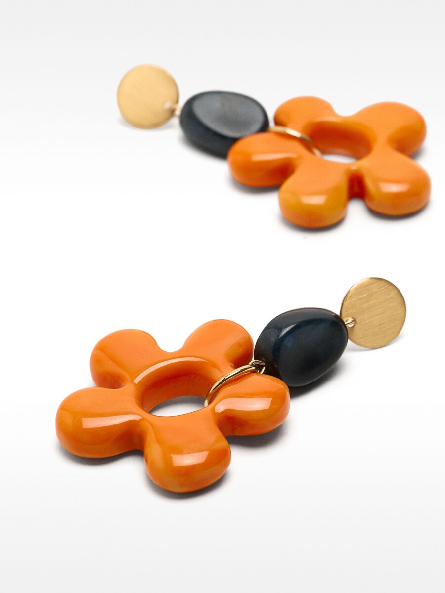 Pendientes Largos Flor multicolor