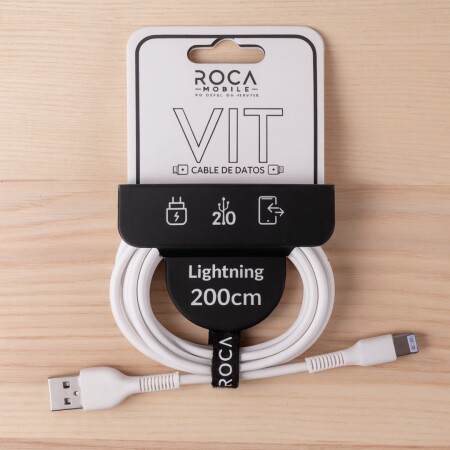 CABLE DE DATOS ROCA VIT USB a Lightning 200cm 2.4A Blanco Blanco