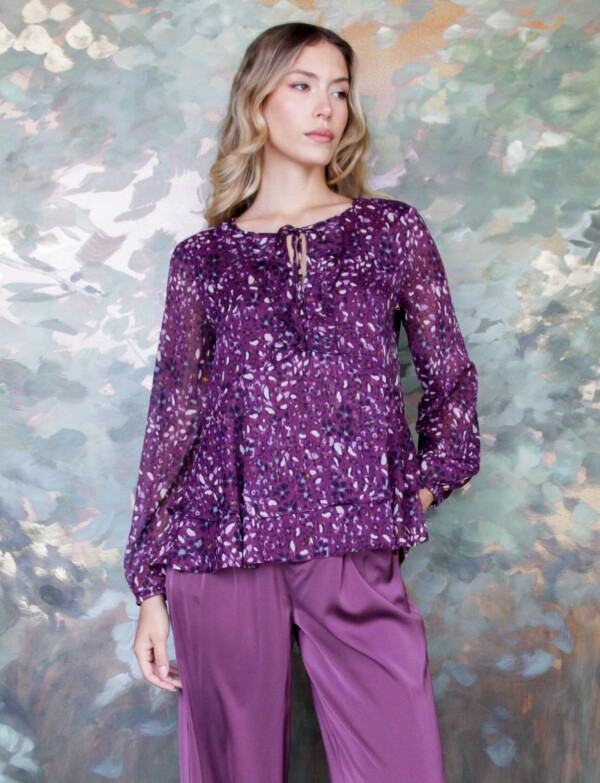 Blusa Gasa Print VIOLETA/MULTI