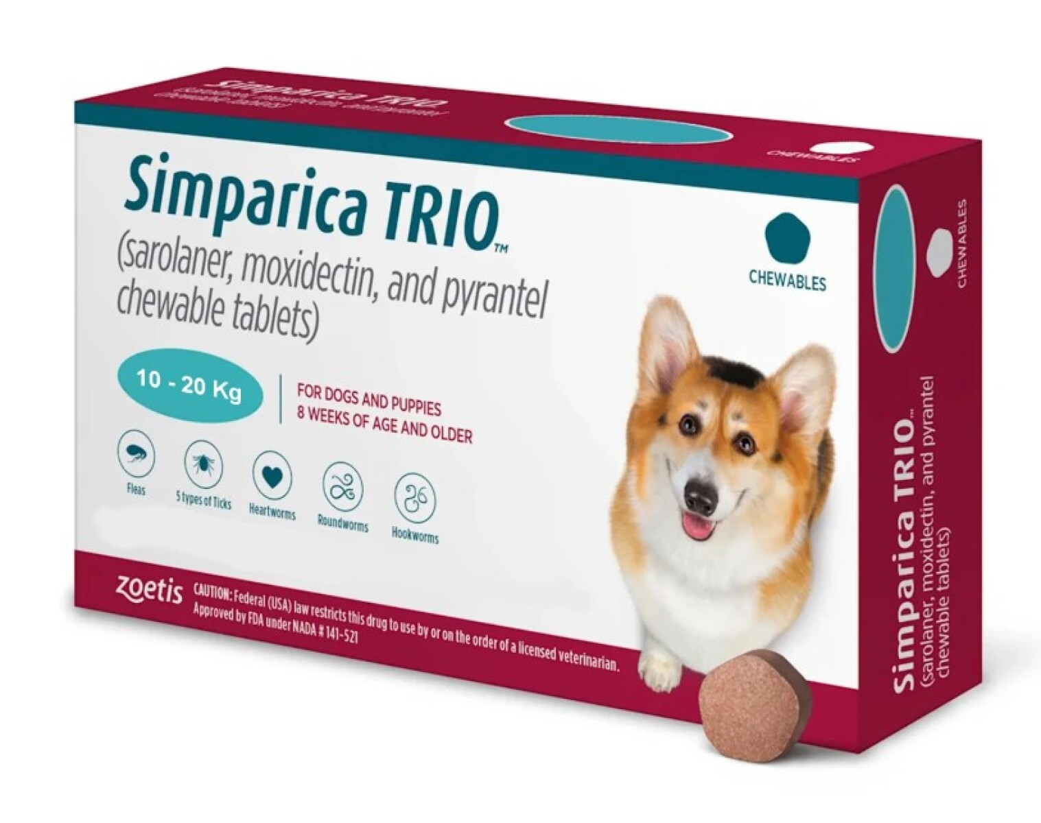 SIMPARICA TRIO 10 - 20 KG 