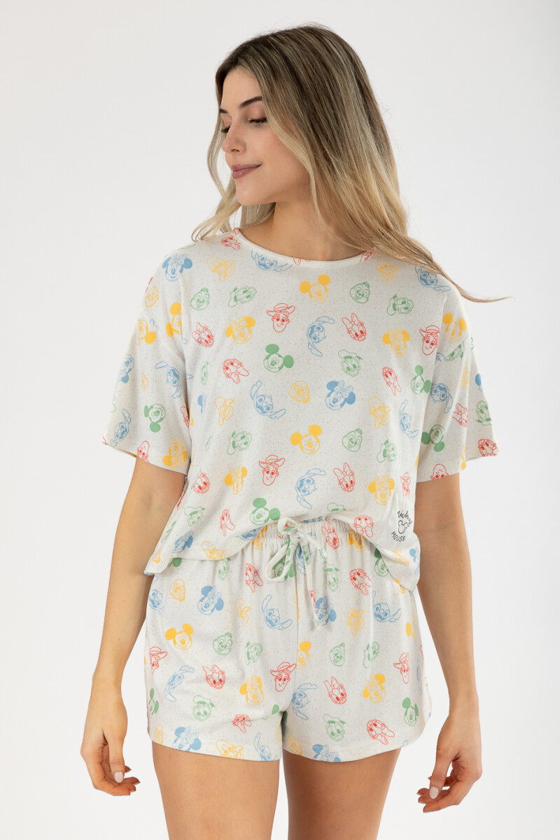 Pijama disney print Blanco