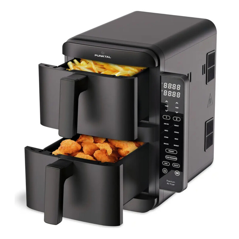 Freidora Sin Aceite Doble 4 + 4 Lts 2400w Digital Freidora Sin Aceite Doble 4 + 4 Lts 2400w Digital