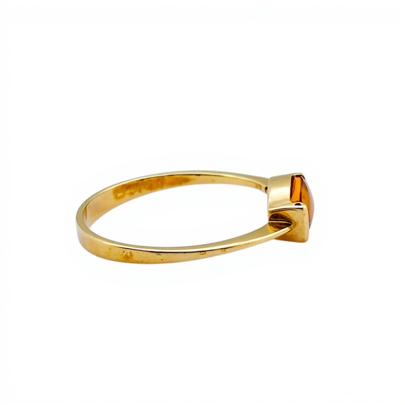 Anillo Solitario-Oro bajo-Piedra Ámbar-AN8224 conpiedra