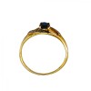 Anillo Halo-Oro Bajo-Piedra Zafiro y Zirconia-AN8130 conpiedra