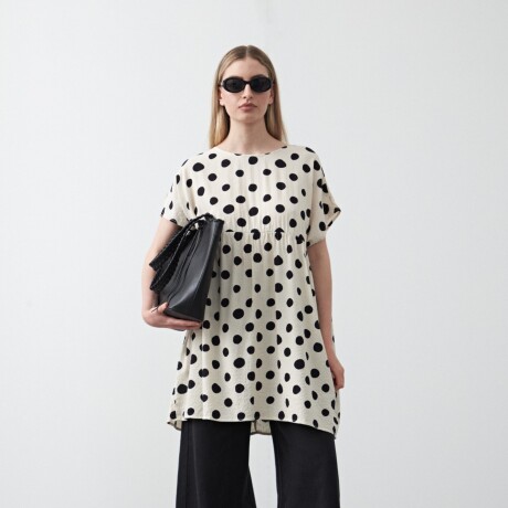 VESTIDO CASTAÑA Negro/Crudo