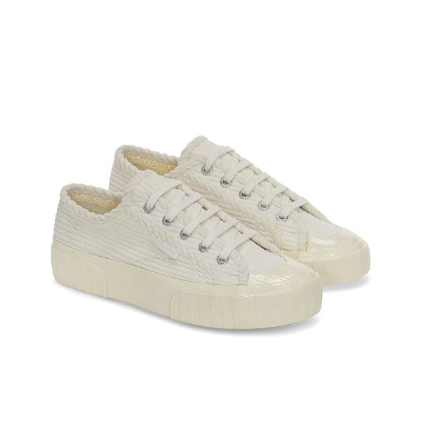 Championes Superga 2630 Stripe Corduroy Blanco