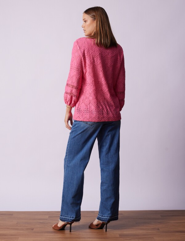 Blusa Broderie FUCSIA