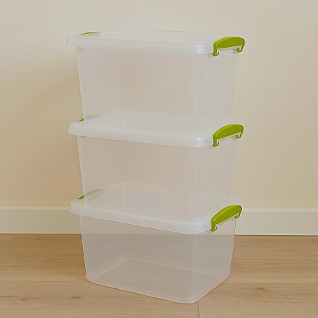 Set x3 Caja organizadora 28 lts Wenbox TRANSPARENTE