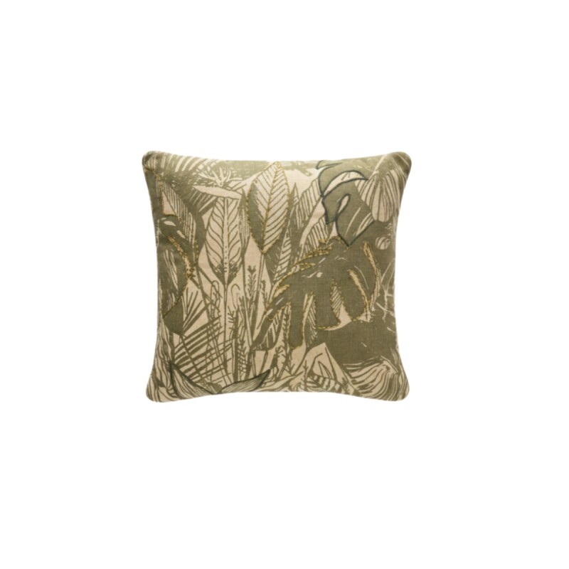 COJIN CUAD ESTAMP VERDE C/BORLAS 40X40CM Unica